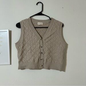 Marled crop top vest